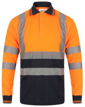 Load image into Gallery viewer, KAPTON WORKWEAR HIGH VIS TWO-TONE LONG SLEEVE POLO SHIRT
