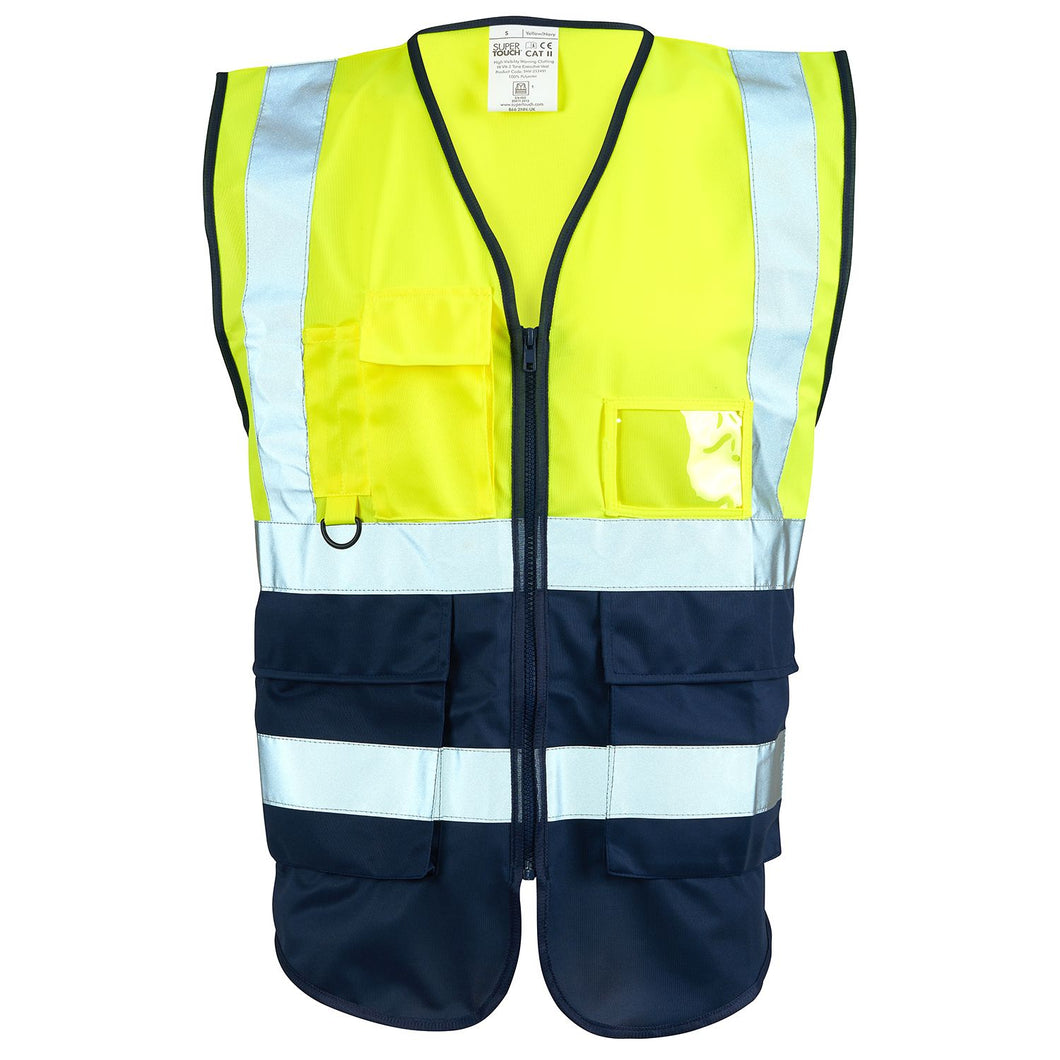 SUPERTOUCH HI VIS YELLOW 2 TONE EXECUTIVE VEST